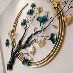 Tree In A Half Moon Wall Decor Metal Wall Art