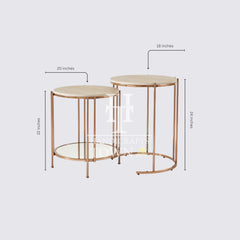 Amelia Round Marble Nesting Tables