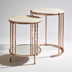Amelia Round Marble Nesting Tables