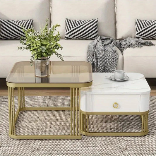 Verve Nesting Tables With White Drawer