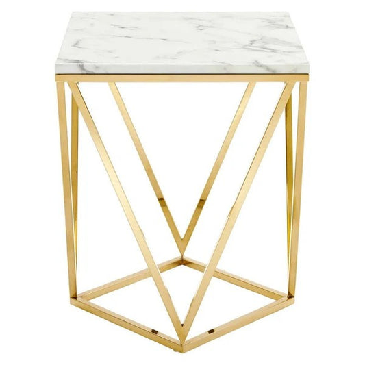 Geometric Glam End Table