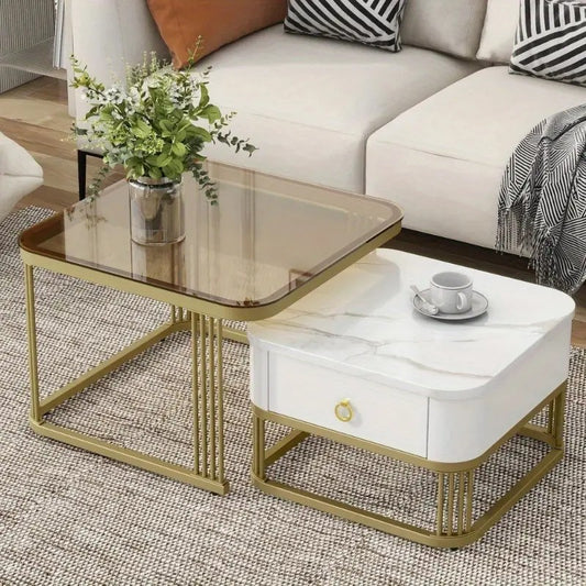 Verve Nesting Tables With White Drawer