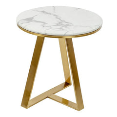 White And Golden End Table