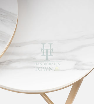 Elegant Metal Marble Nesting Tables