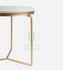 Minimalist Nesting Tables With Marble Top (Gold)