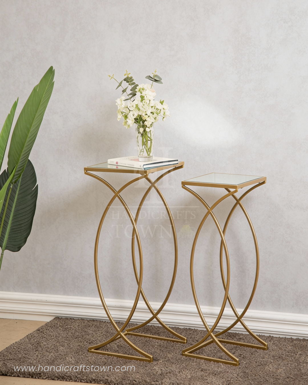 Lyra Pedestal Set of 2 Side Table