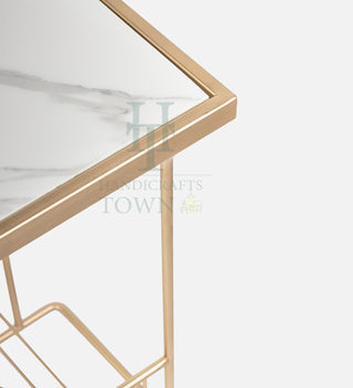 Metal Marble Magazine Holder (Gold)