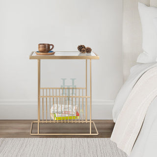 Metal Marble Magazine Holder (Gold)