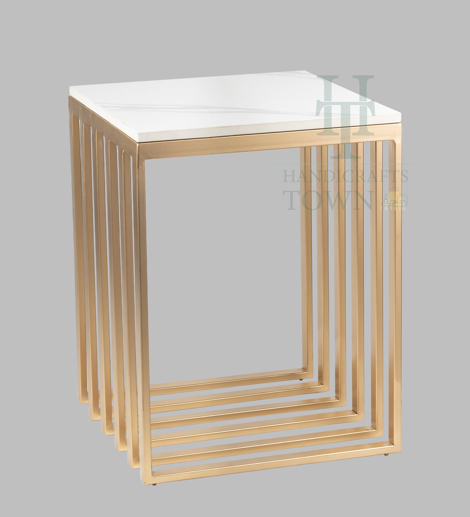 Metallic Cube Side table (Gold)