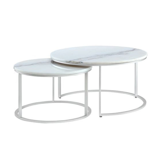 Luxurious Lustre Metal Nesting Coffee Table