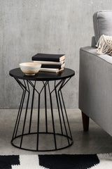 Aria Black Curved Side Table