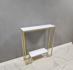 White Marble Wonder Metal Console