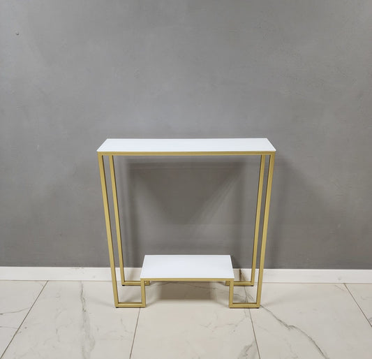 White Marble Wonder Metal Console