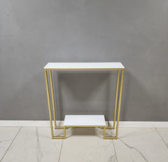 White Marble Wonder Metal Console