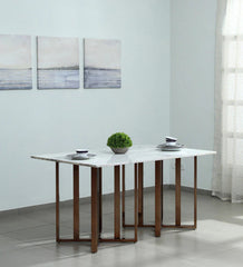 Constellation Metal Dining Table With Marble Top