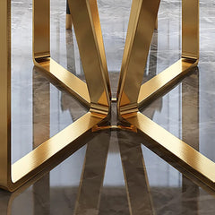 Astral White and Gold Dining Table with Chairs