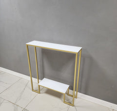 White Marble Wonder Metal Console