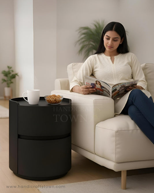 Black Sphere Side Table