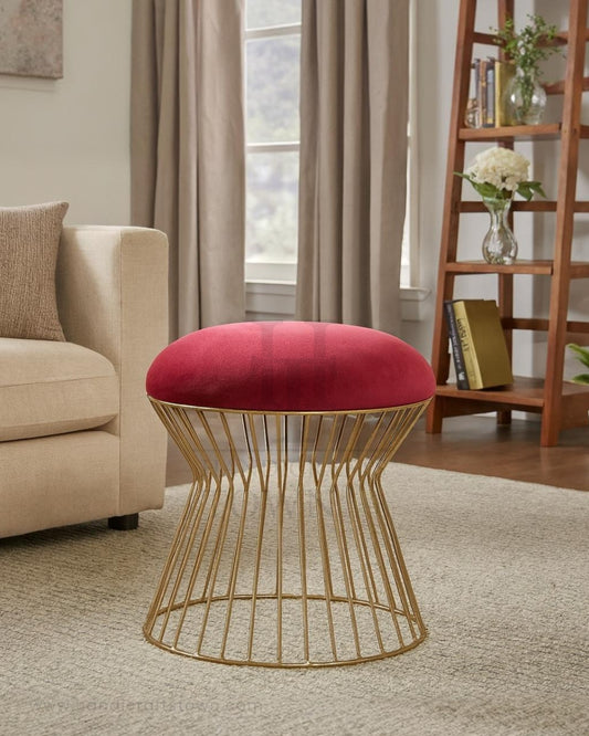 Crimson Luxe Ottoman