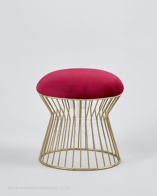 Crimson Luxe Ottoman