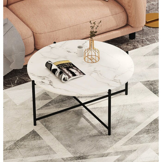 Black cross leg coffee table