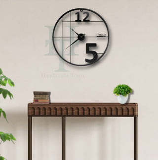 Alphabetic Black Metal Wall Clock