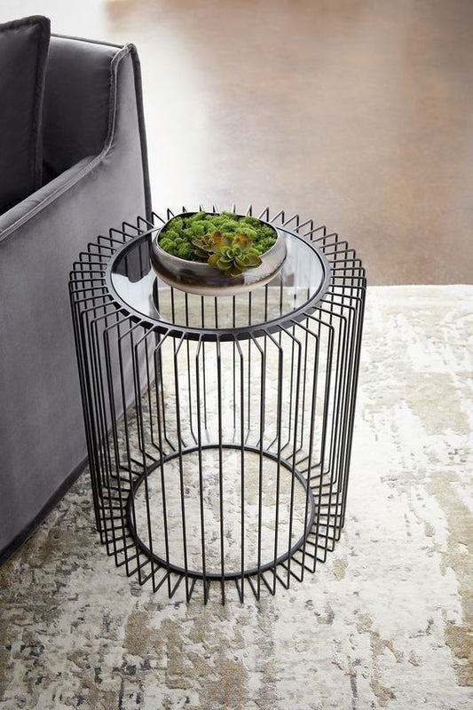 Metal Cage Side Table (Black)