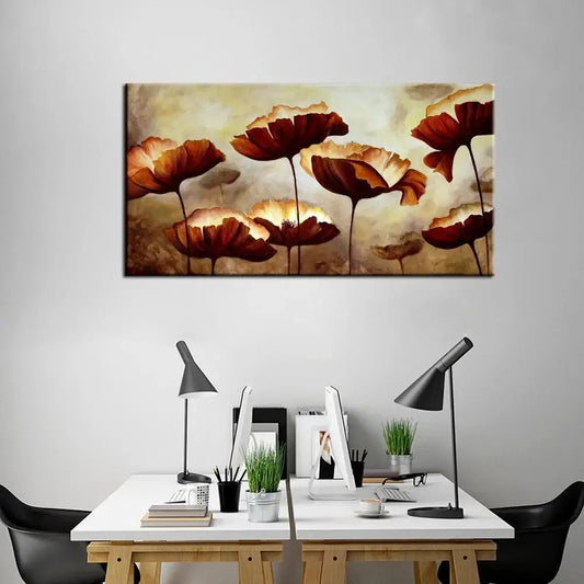 Poppy Flower Wall Painting