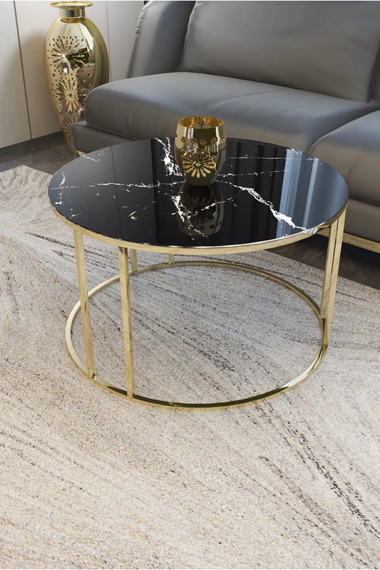 Handicrafts Town Black & Gold Coffee Table