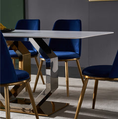 Emphasis Metal Dining Table With 6 Chairs