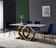 Emphasis Metal Dining Table With 6 Chairs