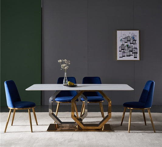 Emphasis Metal Dining Table With 6 Chairs