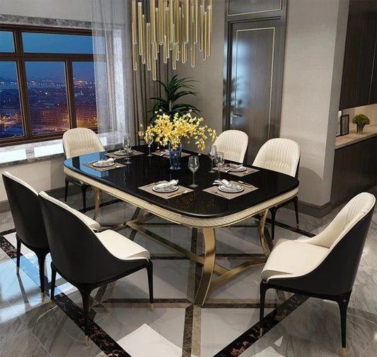 Royale Retreat Metal Dining Table With 6 Chairs