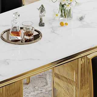 The Stainless Steel Spectacle Dining Table With 6 Chairs