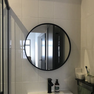 33″ Black Round Mirror