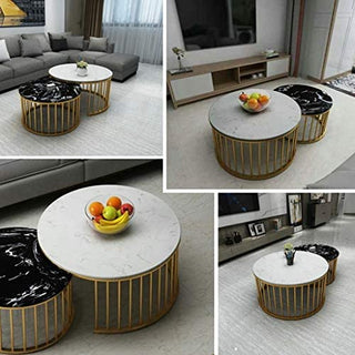 Black & White Marble Nesting Tables