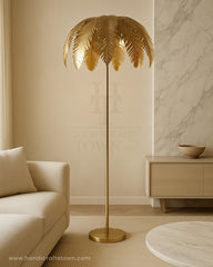 Golden Frond Metal Lamp