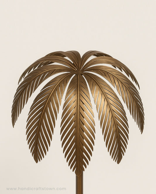 Golden Frond Metal Lamp