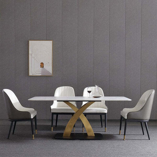 Intersect Metal Dining Table With 6 Chairs