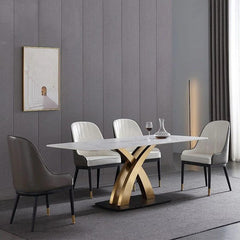 Intersect Metal Dining Table With 6 Chairs