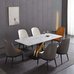 Intersect Metal Dining Table With 6 Chairs