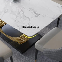 Intertwined Elegance Dining Table With Six Chairs