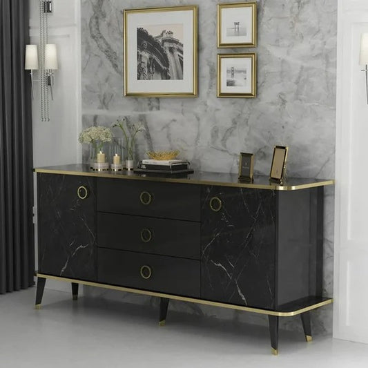 Elegance Noir Wooden MDF Sideboard Cabinet