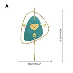 Ahmet Blue Metal Wall Clock
