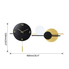 Nexus Black And Golden Circle Metal Wall Clock