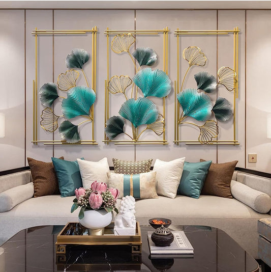 Aqua Bloom Metal Art: A Trio of Dancing Elegance
