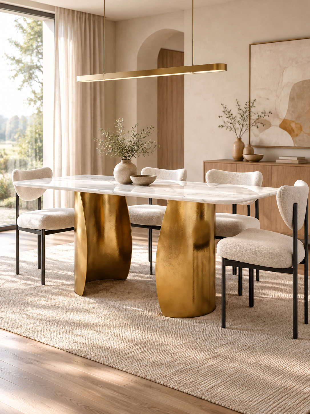 Elysian Curve Marble Dining Table