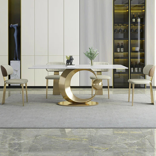 Golden Moon Dining Table With 6 Chairs