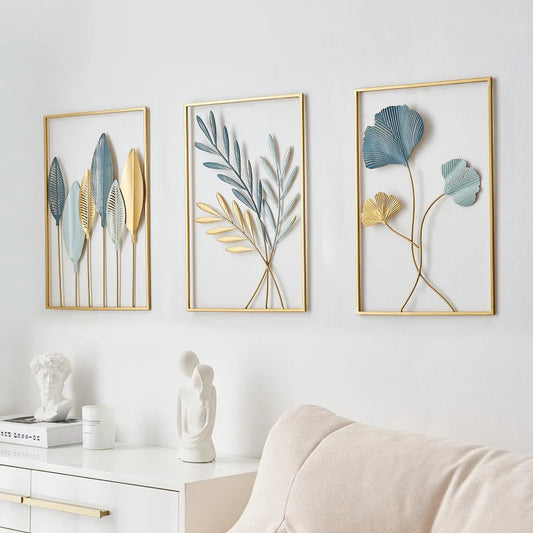 Multicolour Frame Metal Wall Art Set of 3
