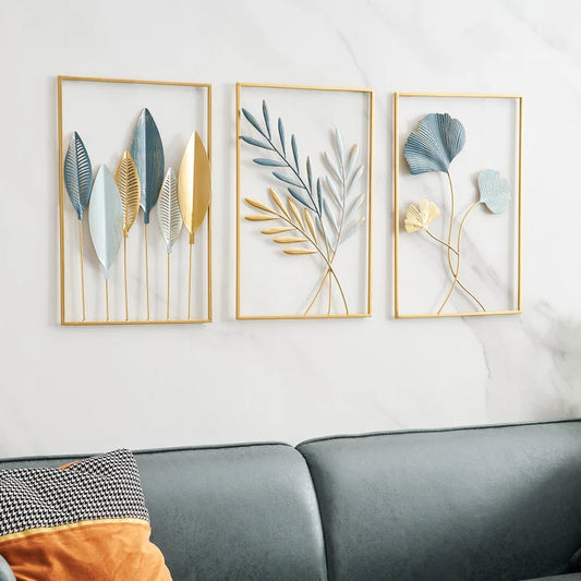 Multicolour Frame Metal Wall Art Set of 3